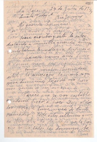 [Carta] 1944 jul. 24, La Serena [a] Gabriela Mistral