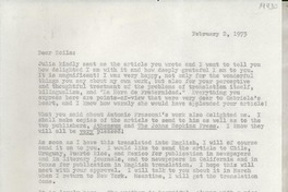 [Carta] 1973 Feb. 2, Grenada, West Indies [a] Dear Zoila [María Castro], [EE.UU.]