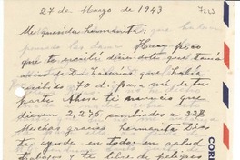 [Carta] 1943 mar. 27, [La Serena, Chile] [a] [Gabriela Mistral]