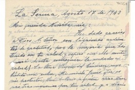 [Carta] 1943 ago. 17, La Serena, [Chile] [a] [Gabriela Mistral]