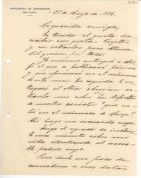 [Carta] 1936 mayo 25, Concepción [a] Gabriela Mistral