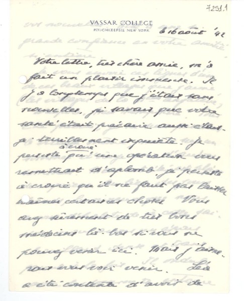 [Carta] 1942 ago. 16, New York [a] Gabriela Mistral