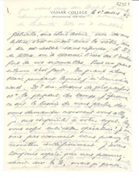 [Carta] 1945 mar. 1, New York [a] Gabriela Mistral
