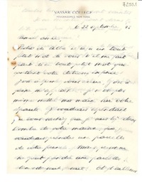[Carta] 1943 sept. 22, New York [a] Gabriela Mistral