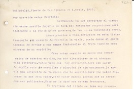 [Carta] 1929, Valladolid, [España] [a] [Gabriela Mistral]