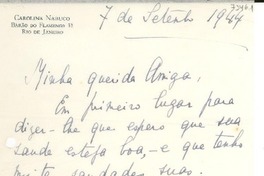 [Carta] 1944 sept. 7, Rio de Janeiro, [Brasil] [a] [Gabriela Mistral]