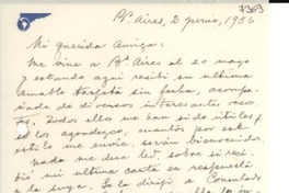 [Carta] 1936 jun. 2, Buenos Aires [a] Gabriela Mistral