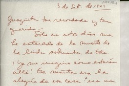 [Carta] 1949 sept. 3, [a la] Guagüita tan recordada y tan querida