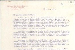 [Carta] 1950 ene. 21, México D.F. [a] Gabriela [Mistral]