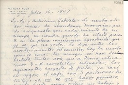 [Carta] 1947 jul. 16, La Yaya, [Cuba] [a] Gabriela Mistral
