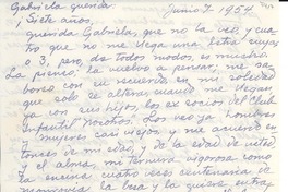 [Carta] 1954 jun. 7, Yaya, [Cuba] [a] Gabriela [Mistral]
