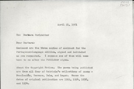 [Carta] 1971 Apr. 21, [EE.UU.] [a] Barbara Perlmutter, [EE.UU.]