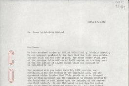 [Carta] 1972 Apr. 13, [EE.UU.] [a la] Editora Opera Mundi, Rua da Alfandega 982, Rio de Janeiro, Brasil