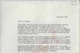 [Carta] 1967 Mar. 16, [Estados Unidos] [a] Sr. Abrahao Koogan, Editora Delta S. A., Rio de Janeiro, Brazil