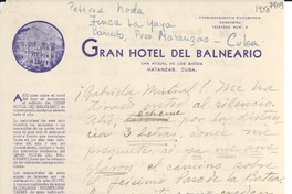 [Carta] 1950, La Yaya, Cuba [a] Gabriela Mistral