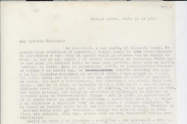 [Carta] 1950 jul. 10, Buenos Aires, [Argentina] [a] Gabriela [Mistral]
