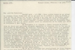 [Carta] 1951 feb. 2, Buenos Aires, [Argentina] [a] Gabriela [Mistral]