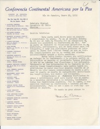 [Carta] 1952 ene. 29, Río de Janeiro, [Brasil] [a] Gabriela Mistral, Nápoles, Italia