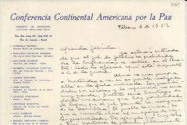 [Carta] 1952 feb. 6, [Río de Janeiro, Brasil] [a] Gabriela [Mistral]