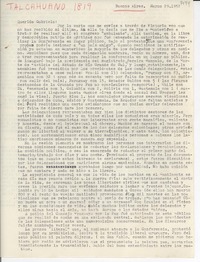 [Carta] 1952 mar. 29, Buenos Aires, [Argentina] [a] Gabriela [Mistral]