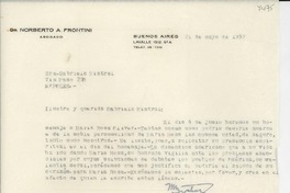[Carta] 1952 mayo 21, Buenos Aires, [Argentina] [a] Gabriela Mistral, Nápoles, [Italia]
