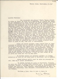 [Carta] 1947 sept. 18, Buenos Aires [a] Gabriela Mistral