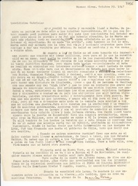 [Carta] 1947 oct. 29, Buenos Aires [a] Gabriela Mistral