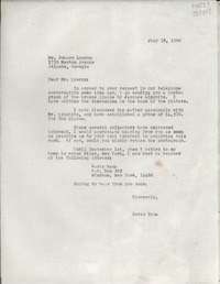 [Carta] 1966 July 18, New York, [Estados Unidos] [a] Mr. Robert London, 1730 Meron Avenue, Atlanta, Georgia