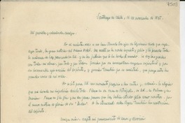 [Carta] 1945 nov. 16, Santiago de Chile [a] Gabriela Mistral