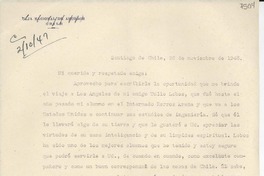 [Carta] 1946 nov. 26, Santiago de Chile [a] Gabriela Mistral