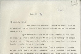 [Carta] 1964 mayo 20, México [a] Mi querida Doris