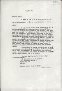 [Carta] 1967 oct. 22, México D. F. [a] Querida Doris