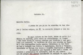 [Carta] 1967 oct. 22, México D. F. [a] Querida Doris