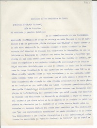 [Carta] 1941 sept. 13, Caracas, [Venezuela] [a] Gabriela Mistral, Río de Janeiro, [Brasil]