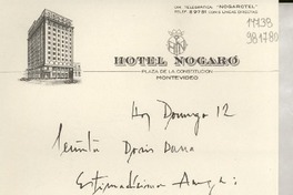 [Carta] Montevideo, Uruguay [a] Señorita Doris Dana
