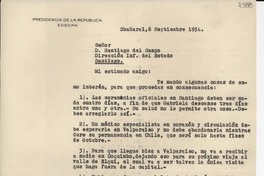 [Carta] 1954 sept. 6, Chañaral, [Chile] [a] Santiago del Campo, Santiago