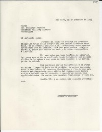 [Carta] 1955 feb. 15, New York [a] Santiago Polanco, Washington
