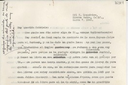 [Carta] 1949 Mar. 7, Sierra Madre, California [a] Gabriela Mistral