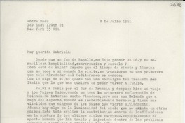 [Carta] 1951 jul. 8, New York, USA [a] Gabriela Mistral