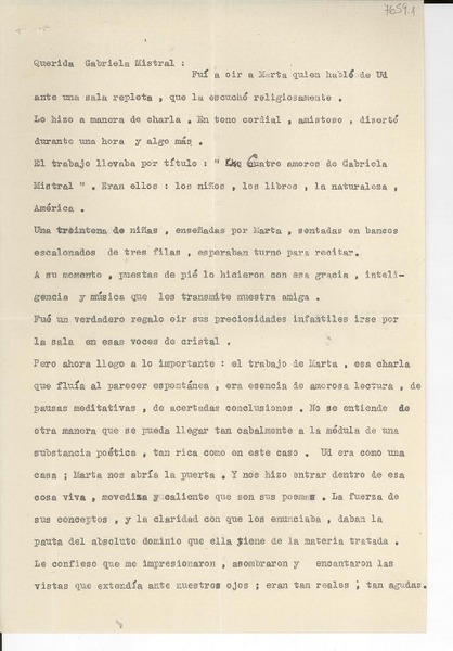 [Carta] 1946 mayo 10, Buenos Aires, [Argentina] [a] Gabriela Mistral
