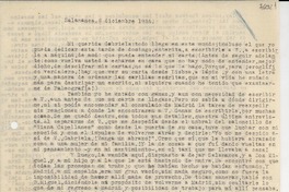 [Carta] 1935 dic. 8, Salamanca, [España] [a] Gabriela Mistral