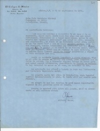 [Carta] 1941 sept. 23, México D.F. [a] Gabriela Mistral, Petrópolis, Brasil