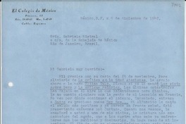 [Carta] 1942 dic. 9, México D.F. [a] Gabriela Mistral, Río de Janeiro, Brasil