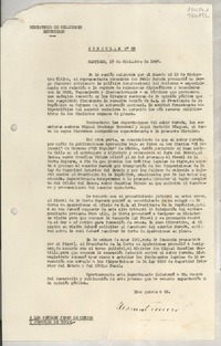 Circular N° 89, 1947 dic. 27, Santiago, [Chile] [a] Los Señores Jefes de Misión y Cónsules de Chile