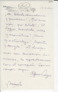 [Carta] 1955 abr. 15, [México] [a] Gabriela Mistral