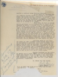 [Carta] 1945 dic. 5, Santiago, Chile [a] Gabriela Mistral