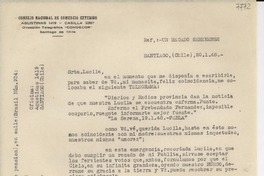 [Carta] 1948 ene. 20, Santiago, Chile [a] Lucila Godoy