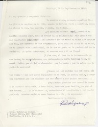 [Carta] 1956 sept. 14, Santiago, Chile [a] Gabriela [Mistral]