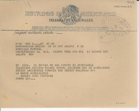 [Telegrama] 1949 oct. 17, México D.F. [a] Gabriela Mistral, [Veracruz, México]