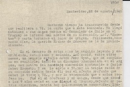 [Carta] 1945 ago. 22, Montevideo, [Uruguay] [a] Gabriela Mistral